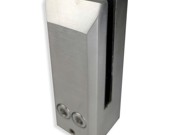 Side mount clamp for glass pool fences in matt black, actual finish may vary and is listed in product name